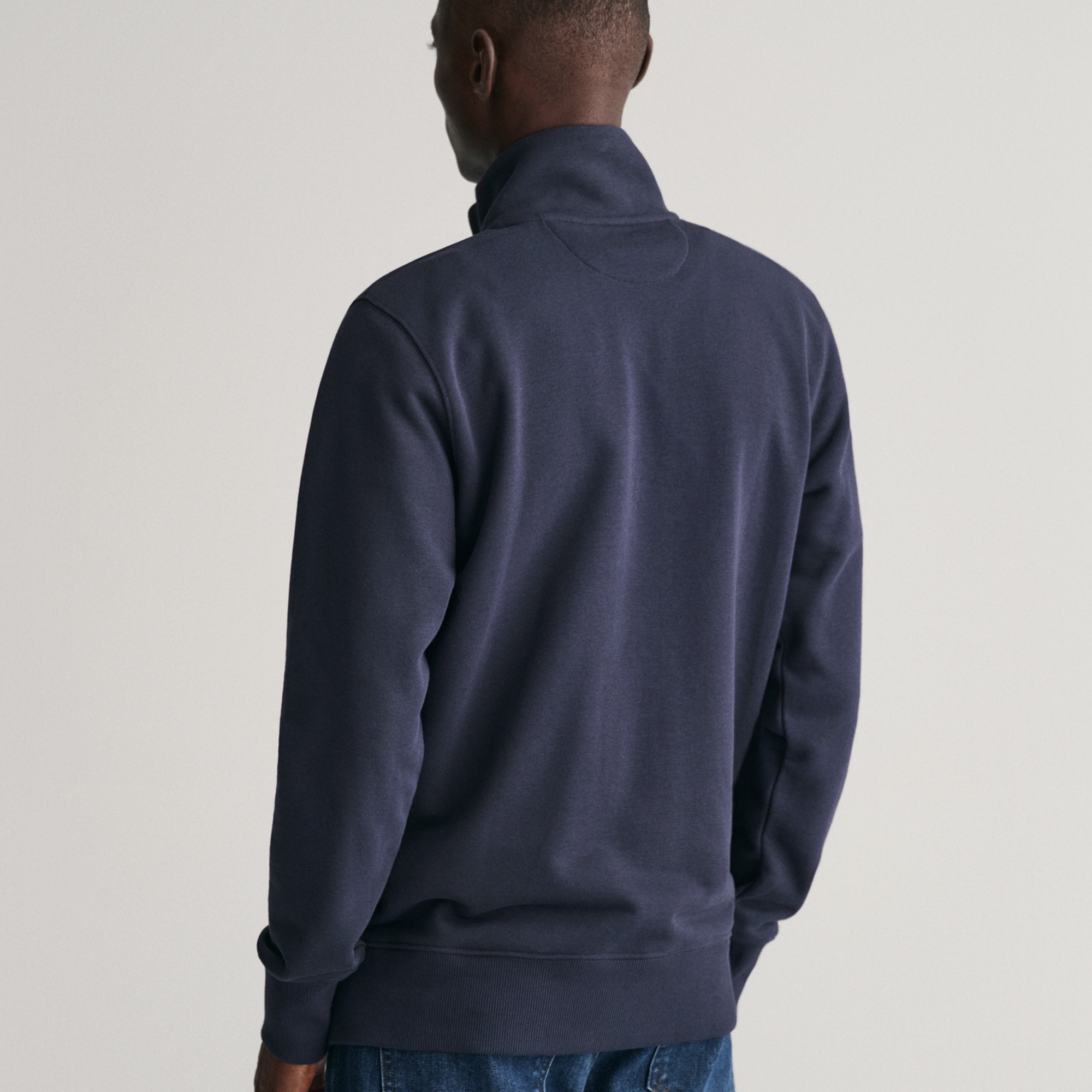 GANT Erkek Lacivert Fermuarlı Logolu Hırka