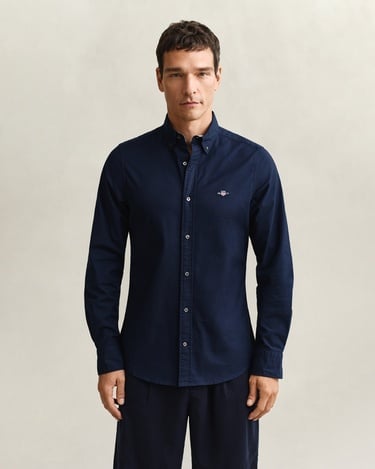  GANT Erkek Lacivert Slim Fit Çizgili Gömlek
