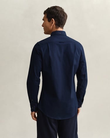  GANT Erkek Lacivert Slim Fit Çizgili Gömlek