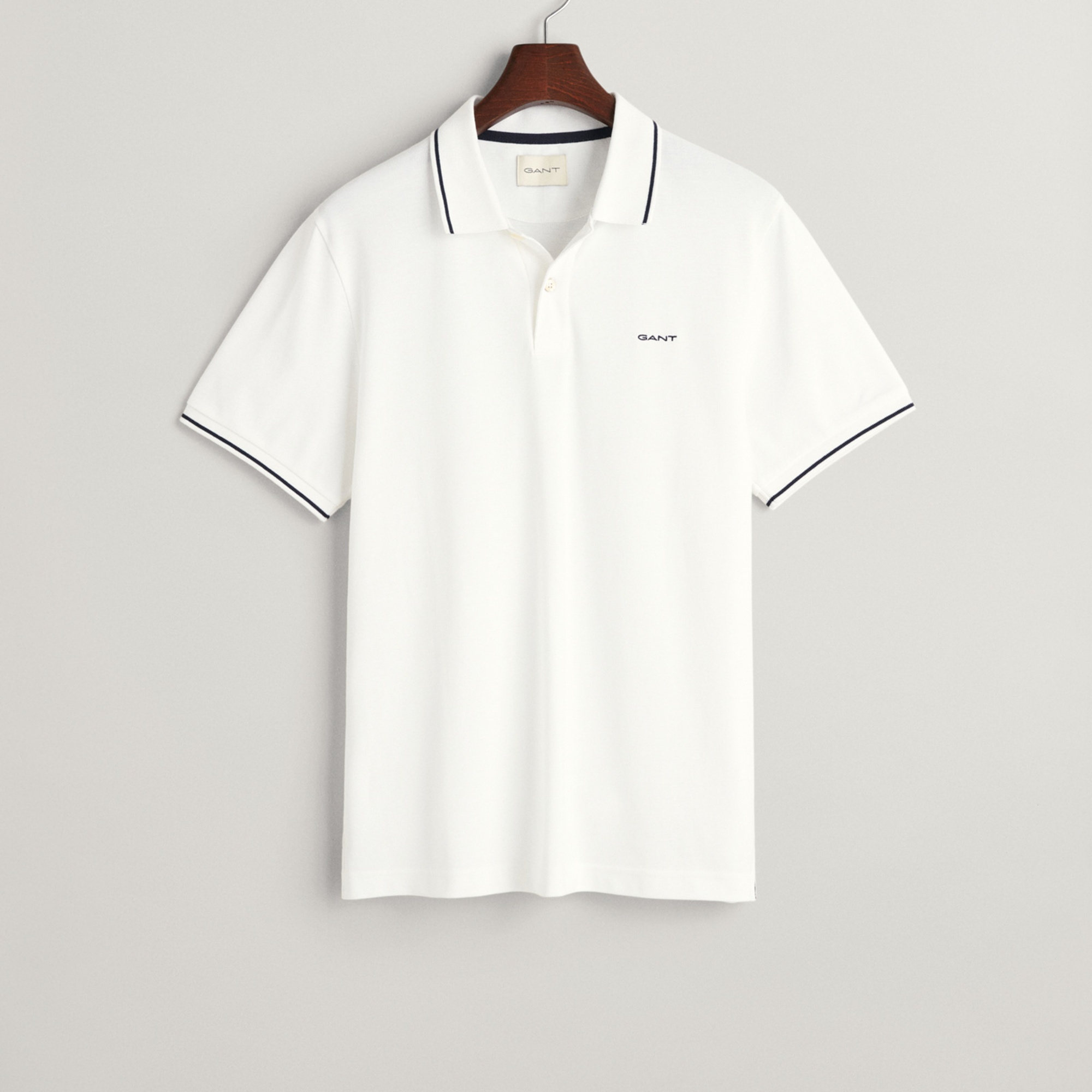 GANT Erkek Beyaz Regular Fit Polo Yaka T-Shirt