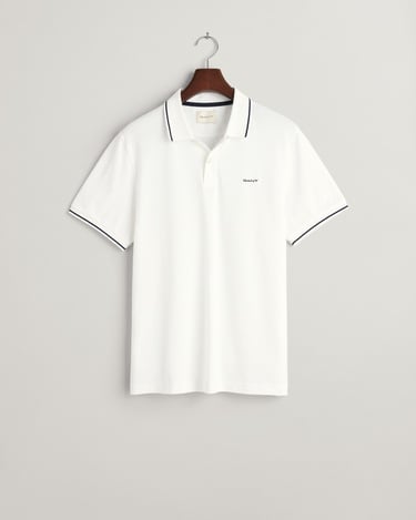  GANT Erkek Beyaz Regular Fit Düğmeli Yaka Polo T-Shirt