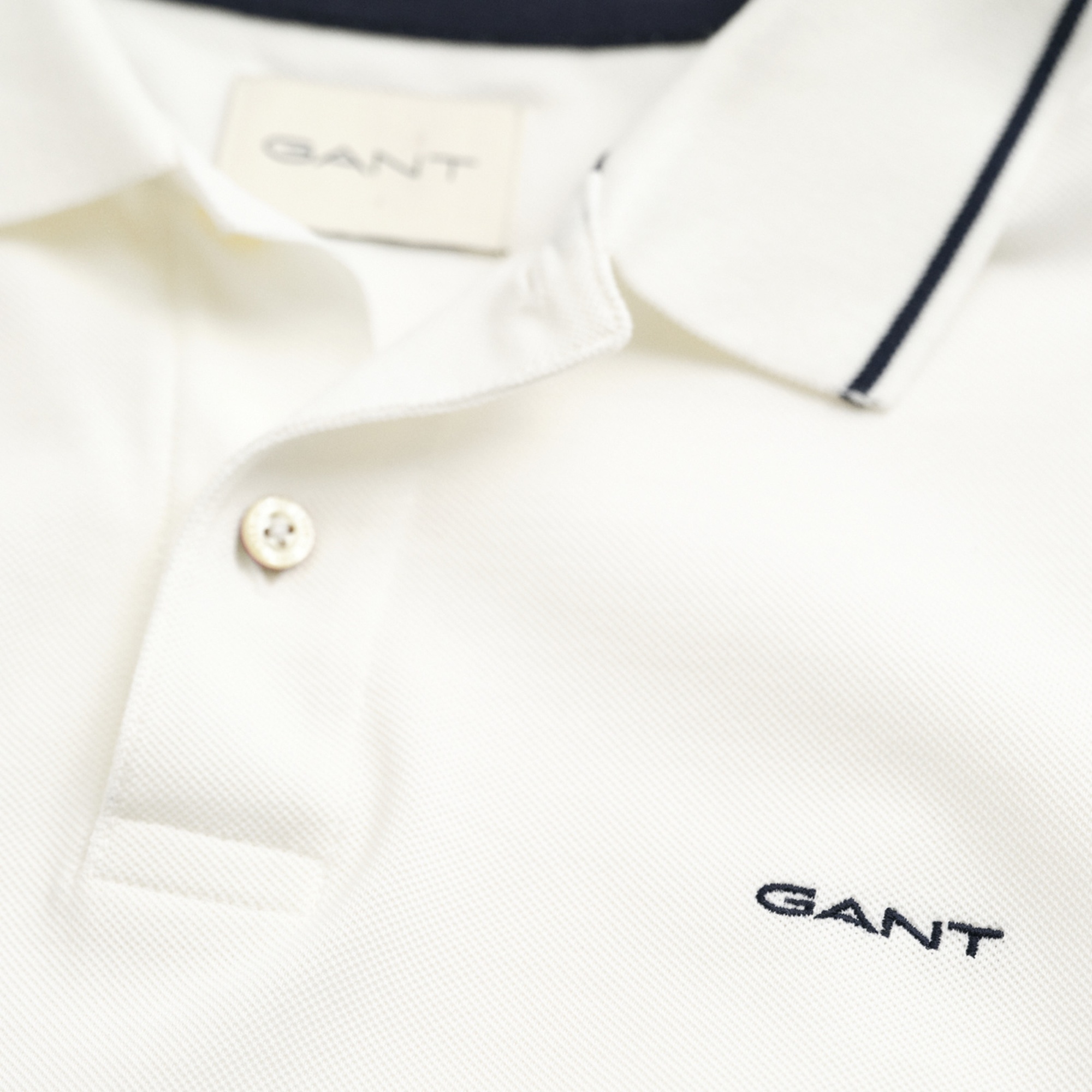 GANT Erkek Beyaz Regular Fit Polo Yaka T-Shirt