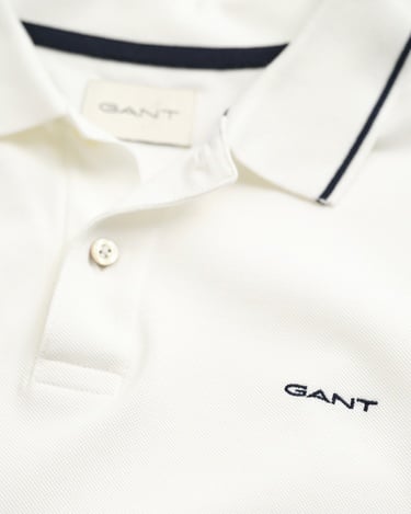  GANT Erkek Beyaz Regular Fit Düğmeli Yaka Polo T-Shirt