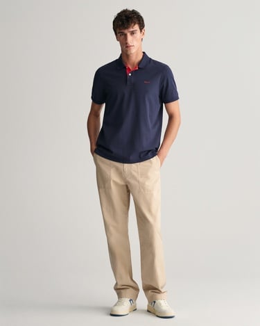  GANT Erkek Mavi Regular Fit Düğmeli Yaka Polo T-Shirt