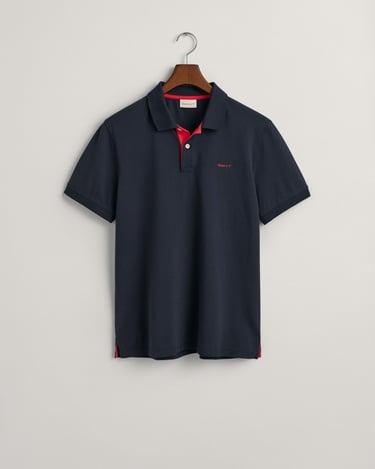  GANT Erkek Mavi Regular Fit Düğmeli Yaka Polo T-Shirt