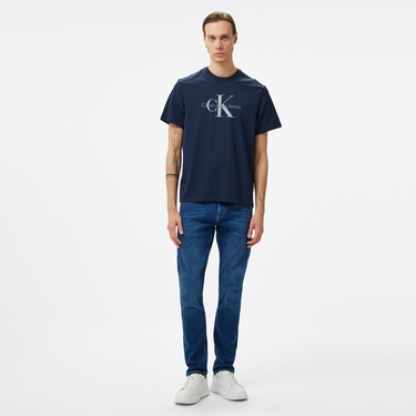  Calvin Klein Jeans Hero Monogram Erkek Lacivert T-Shirt
