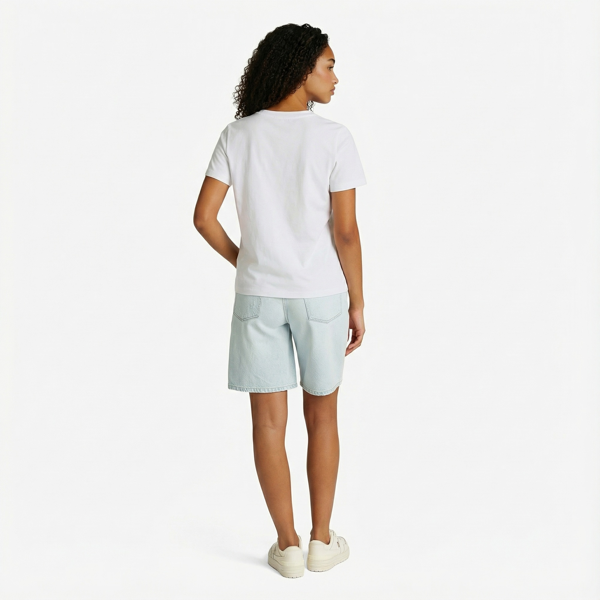 Tommy Hilfiger Reg Script Kadın Beyaz T-Shirt