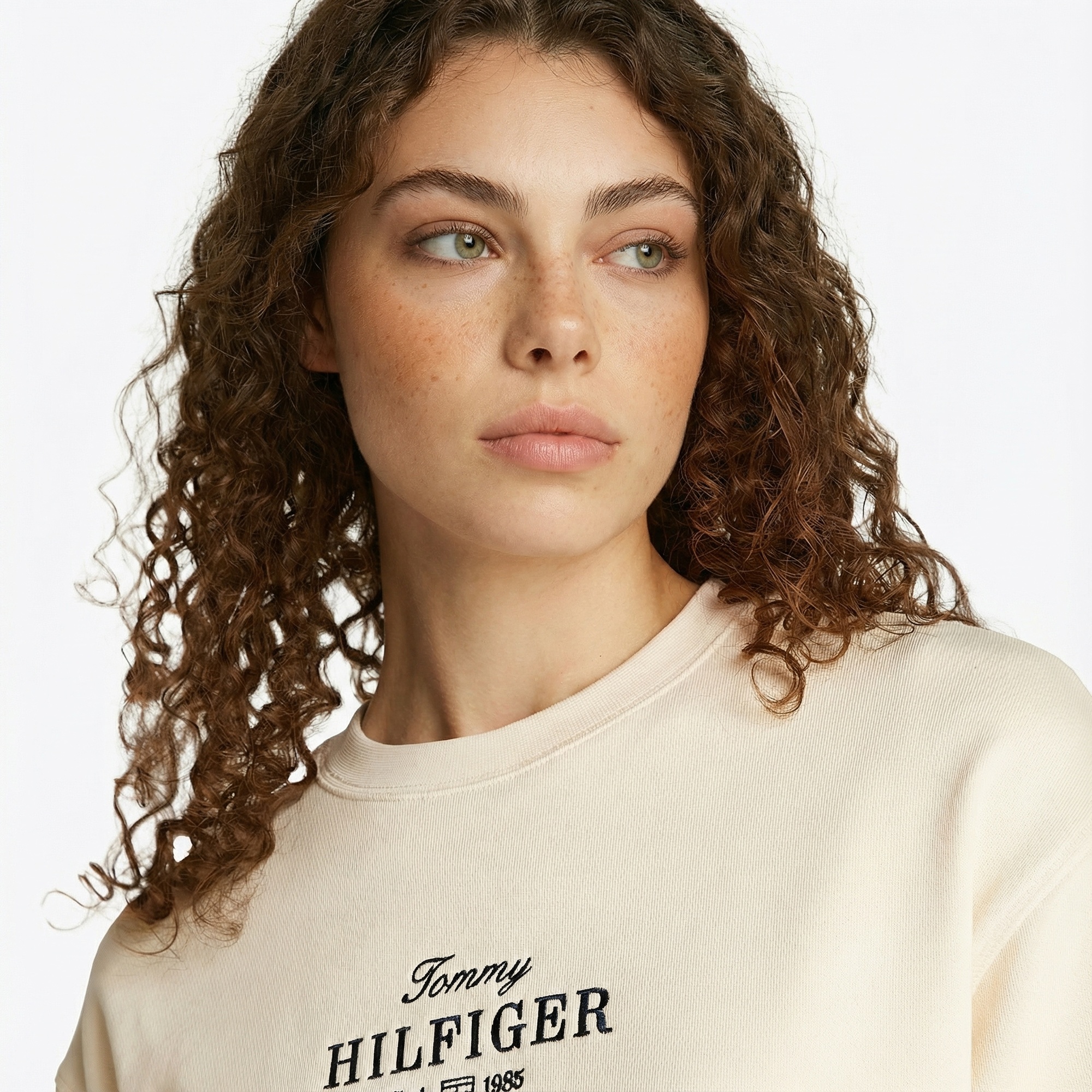 Tommy Hilfiger Reg Kadın Krem Sweatshirt
