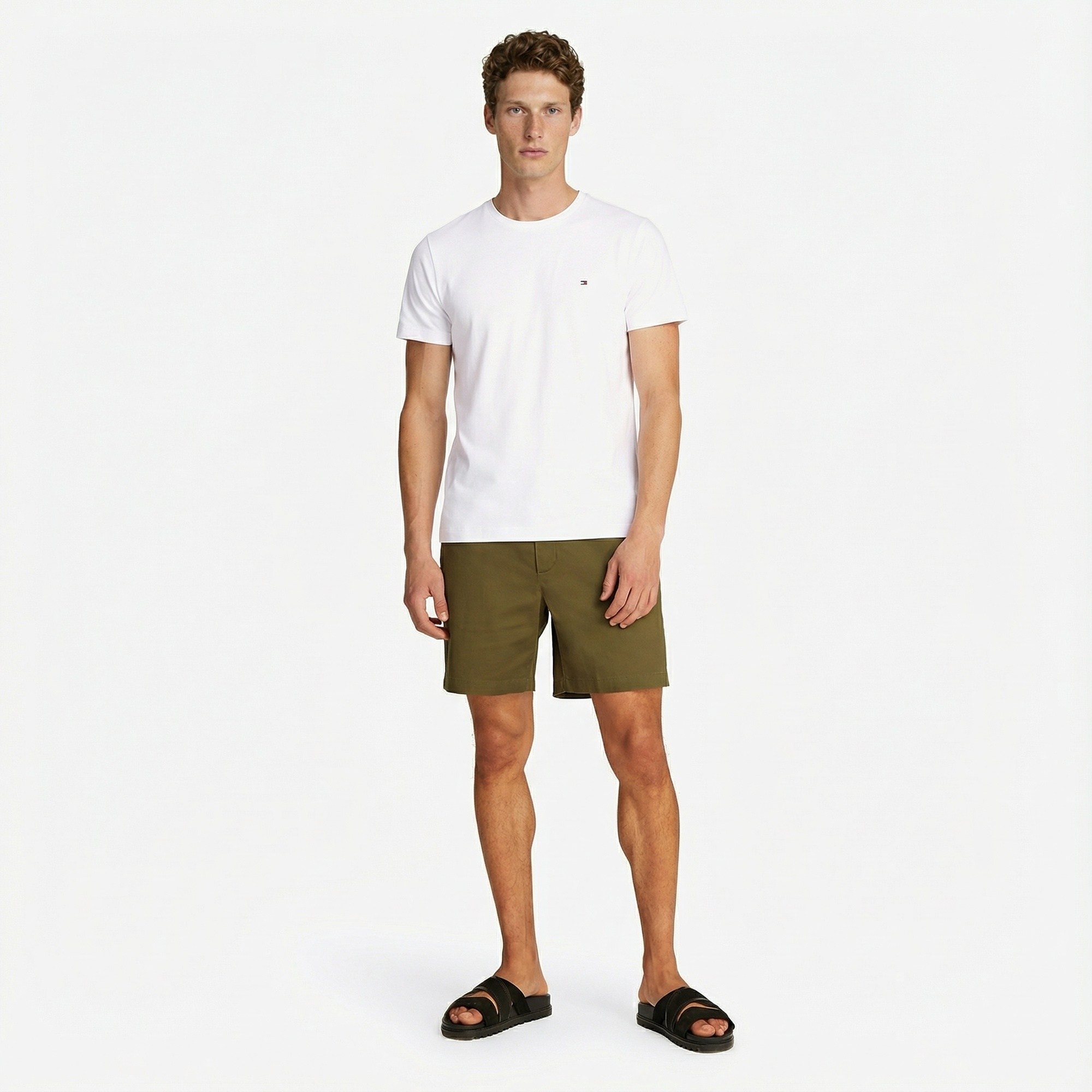 Tommy Hilfiger Elevated Essentials Erkek Beyaz T-Shirt