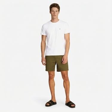  Tommy Hilfiger Elevated Essentials Erkek Beyaz T-Shirt