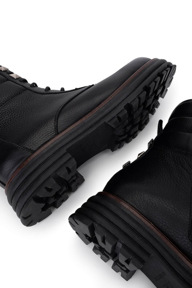  Tamer Tanca Kadın Hakiki Deri Siyah Casual Bot