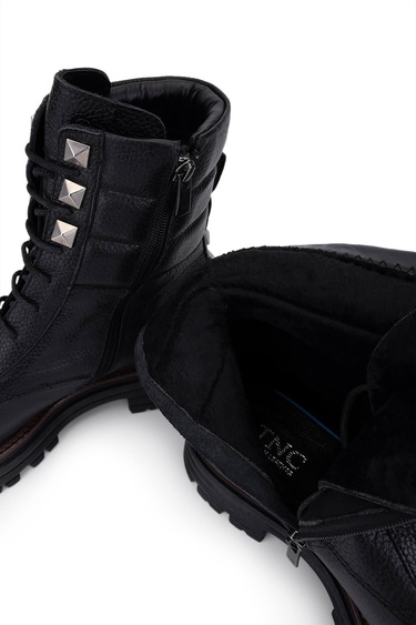  Tamer Tanca Kadın Hakiki Deri Siyah Casual Bot