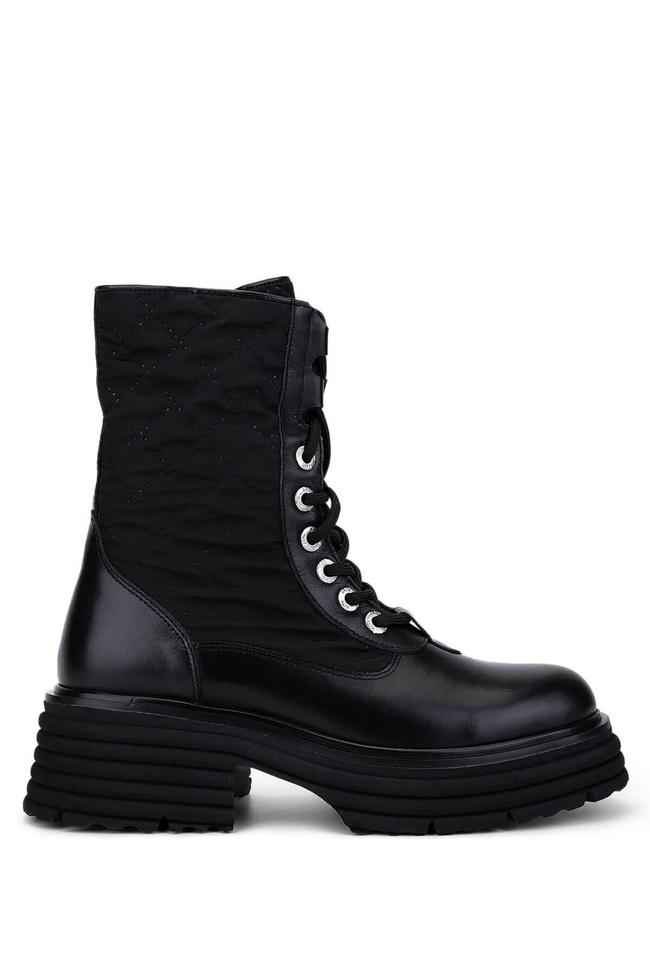  Tamer Tanca Kadın Hakiki Deri Siyah Deri Casual Bot