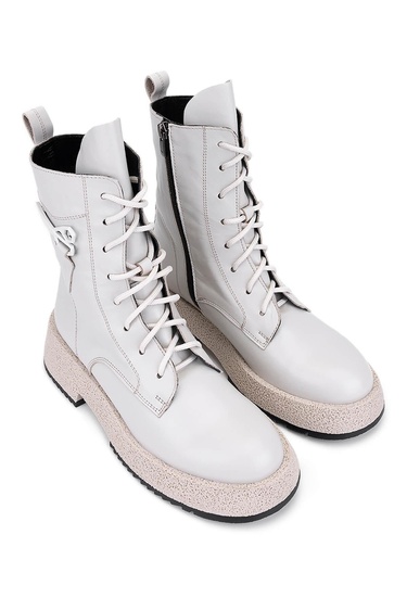  Tamer Tanca Kadın Hakiki Deri Kırık Beyaz Casual Bot