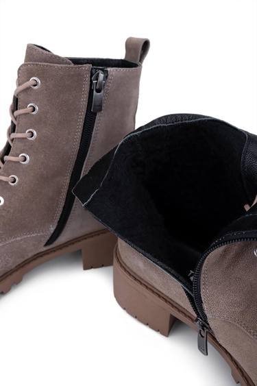  Tamer Tanca Kadın Hakiki Deri VIZON SUET YRM Casual Bot