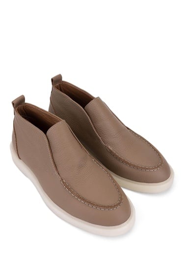  Tamer Tanca Kadın Hakiki Deri Bej Casual Bot