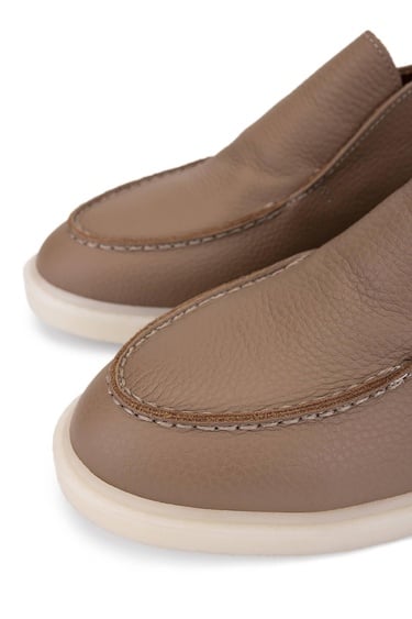  Tamer Tanca Kadın Hakiki Deri Bej Casual Bot