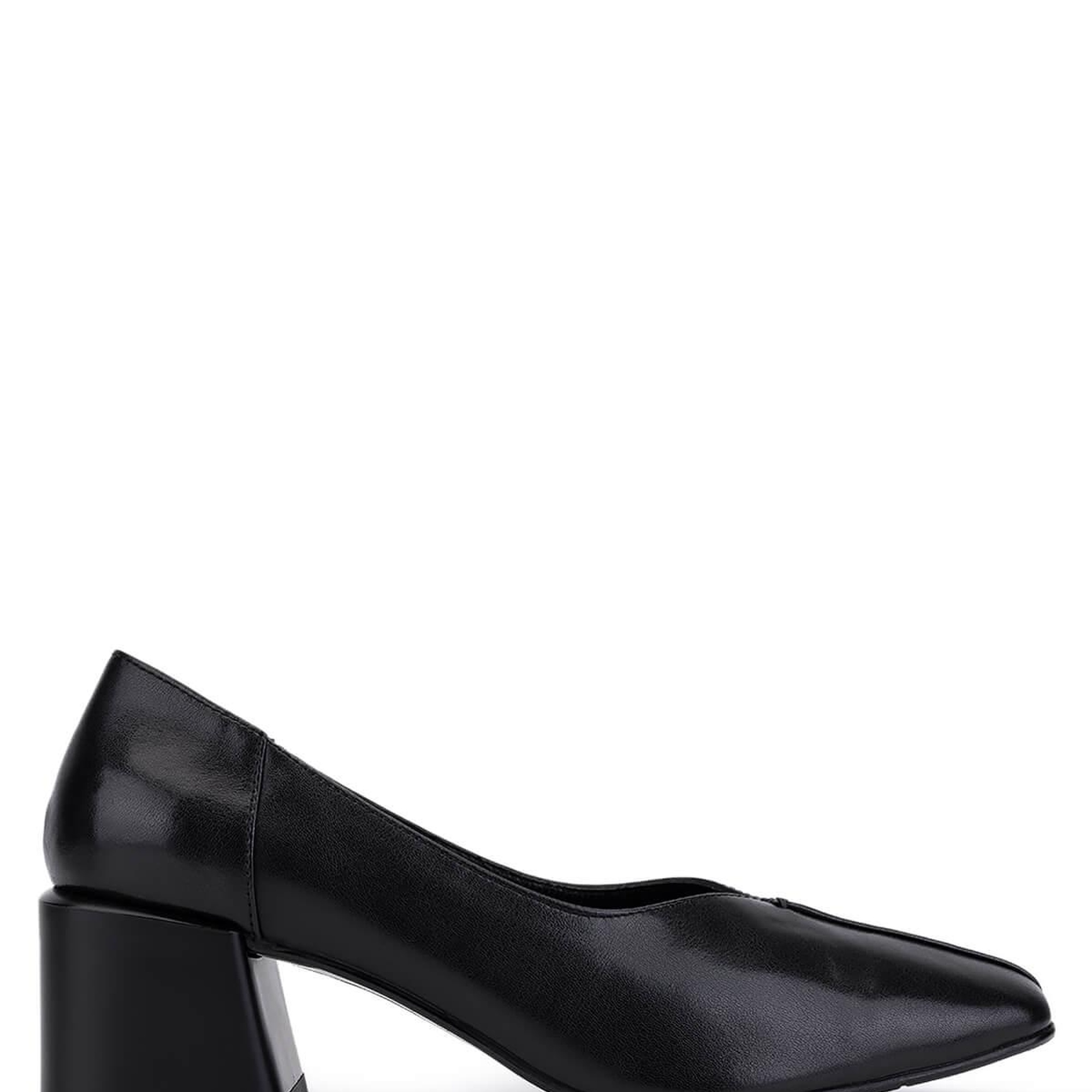 Tamer Tanca Kadın Hakiki Deri Siyah Deri Topuklu Ayakkabı