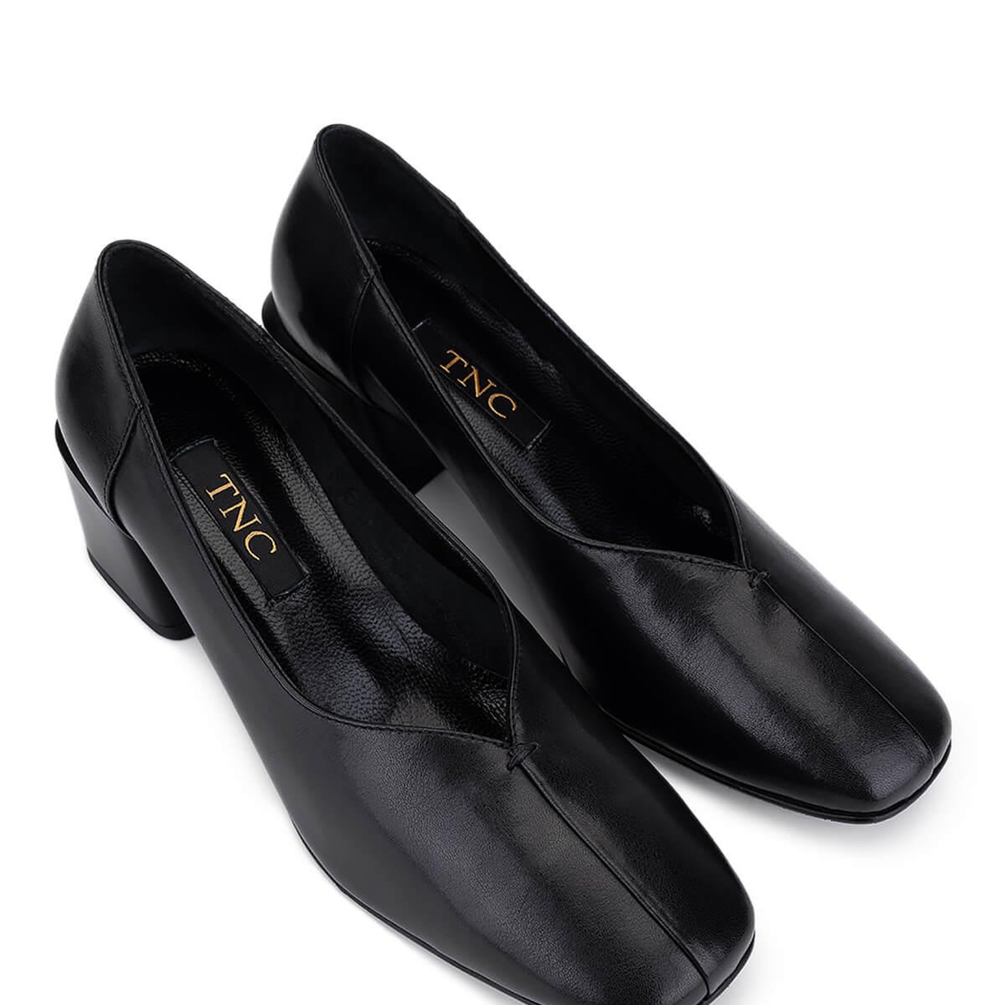 Tamer Tanca Kadın Hakiki Deri Siyah Deri Topuklu Ayakkabı