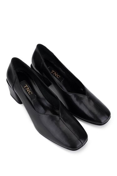  Tamer Tanca Kadın Hakiki Deri Siyah Deri Topuklu Ayakkabı