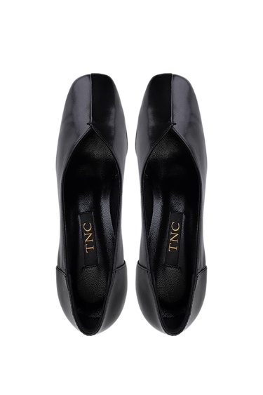  Tamer Tanca Kadın Hakiki Deri Siyah Deri Topuklu Ayakkabı