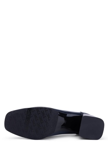  Tamer Tanca Kadın Hakiki Deri Lacivert Topuklu Ayakkabı