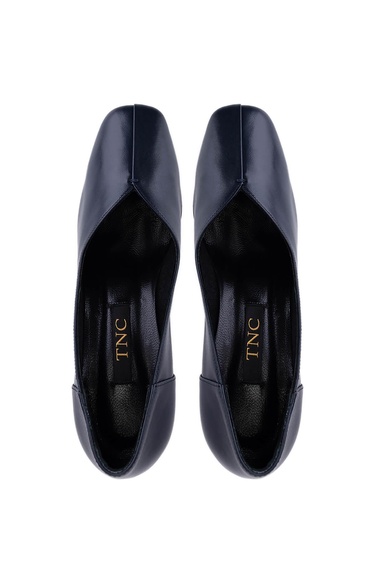  Tamer Tanca Kadın Hakiki Deri Lacivert Topuklu Ayakkabı