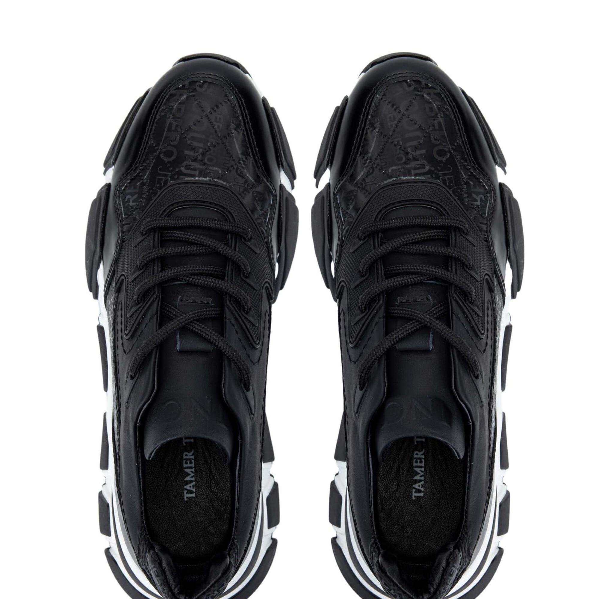 Tamer Tanca Erkek Hakiki Deri Siyah Sneakers & Spor Ayakkabı