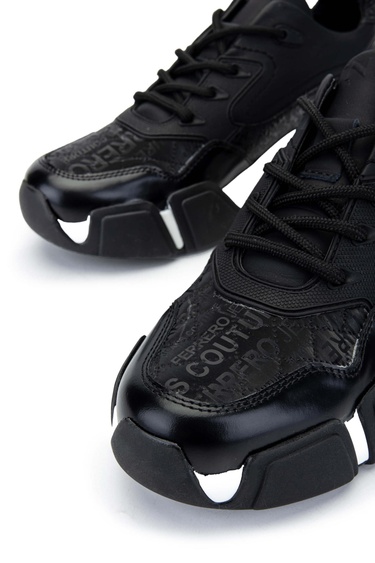  Tamer Tanca Erkek Hakiki Deri Siyah Sneakers & Spor Ayakkabı