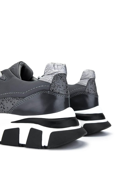  Tamer Tanca Erkek Hakiki Deri Gri Sneakers & Spor Ayakkabı