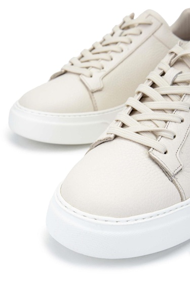  Tamer Tanca Erkek Hakiki Deri Bej Sneakers & Spor Ayakkabı