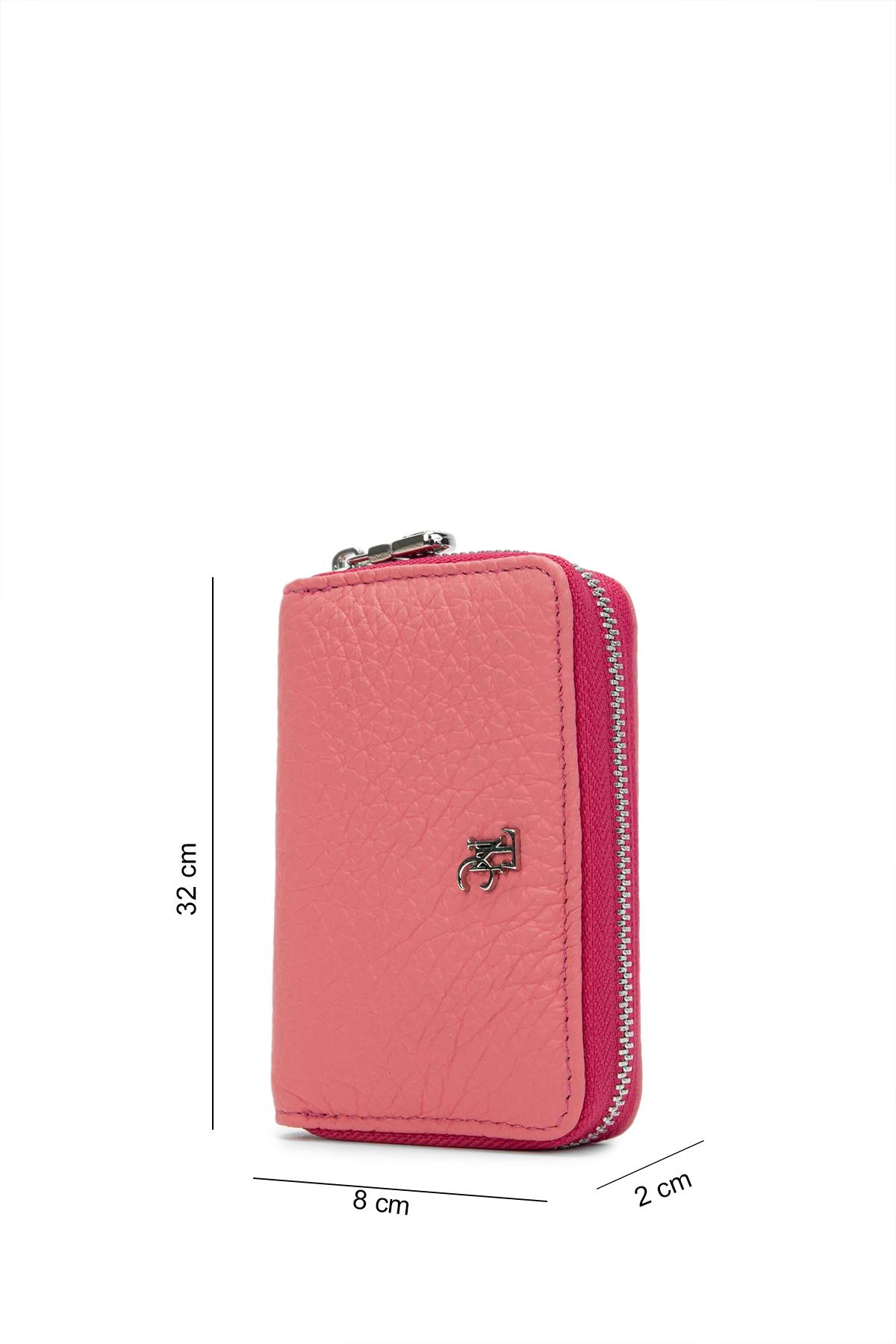 Tamer Tanca Kadın Hakiki Deri Pembe Cüzdan Cuzdan