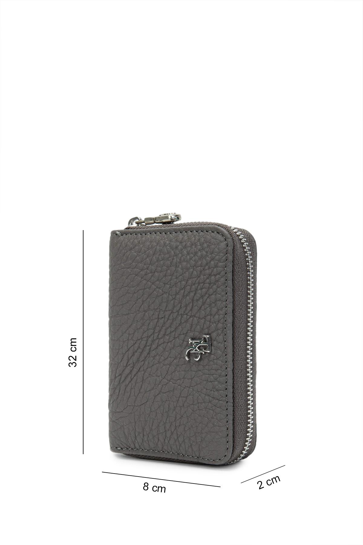 Tamer Tanca Kadın Hakiki Deri Gri Cüzdan Cuzdan