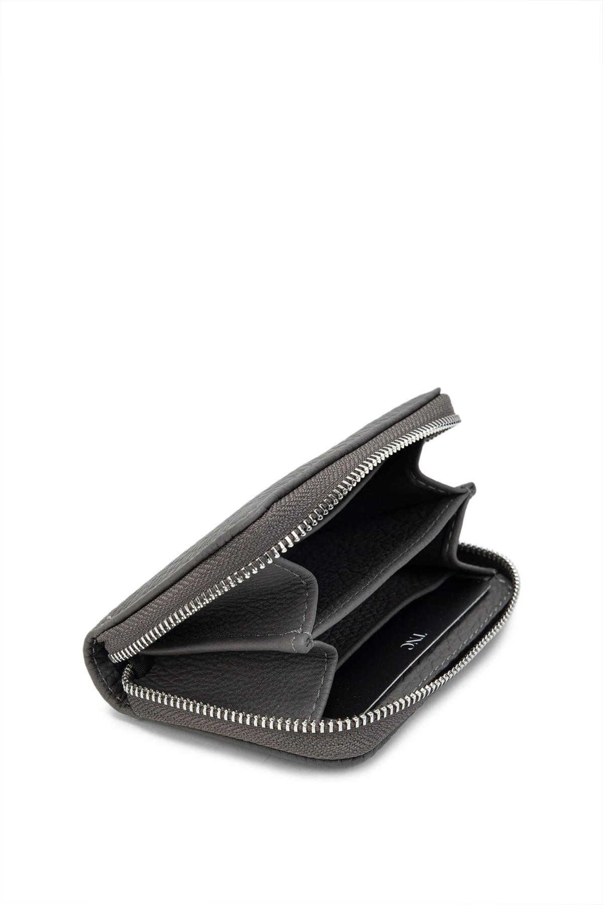 Tamer Tanca Kadın Hakiki Deri Gri Cüzdan Cuzdan