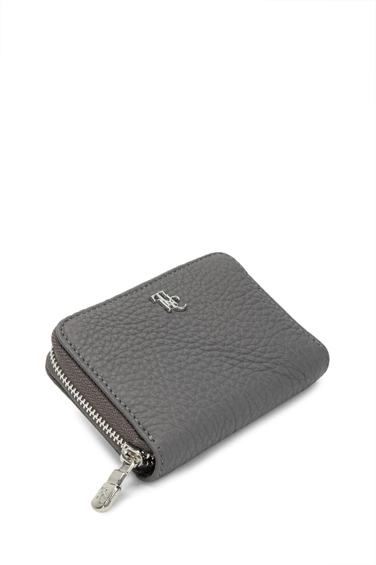 Tamer Tanca Kadın Hakiki Deri Gri Cüzdan Cuzdan