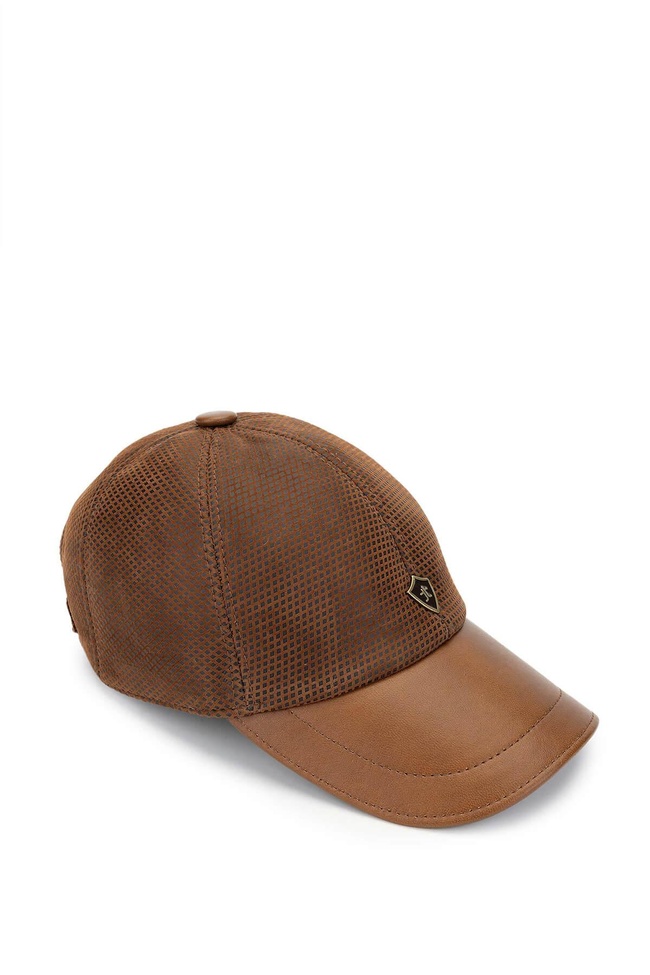  Tamer Tanca Erkek Deri & Tekstil Taba Beyzbol Şapka