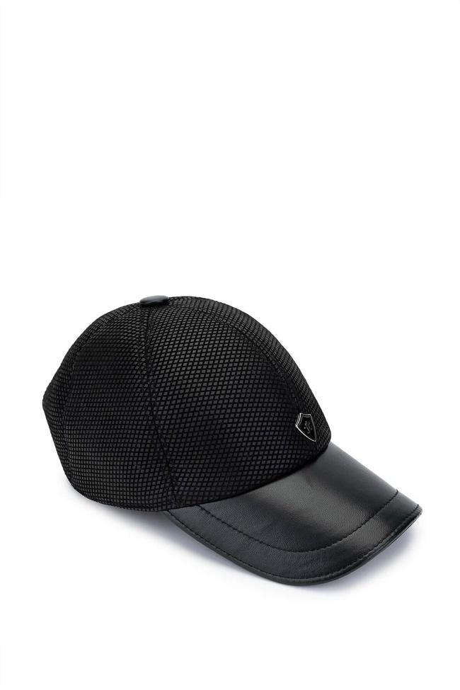  Tamer Tanca Erkek Deri & Tekstil Siyah Beyzbol Şapka