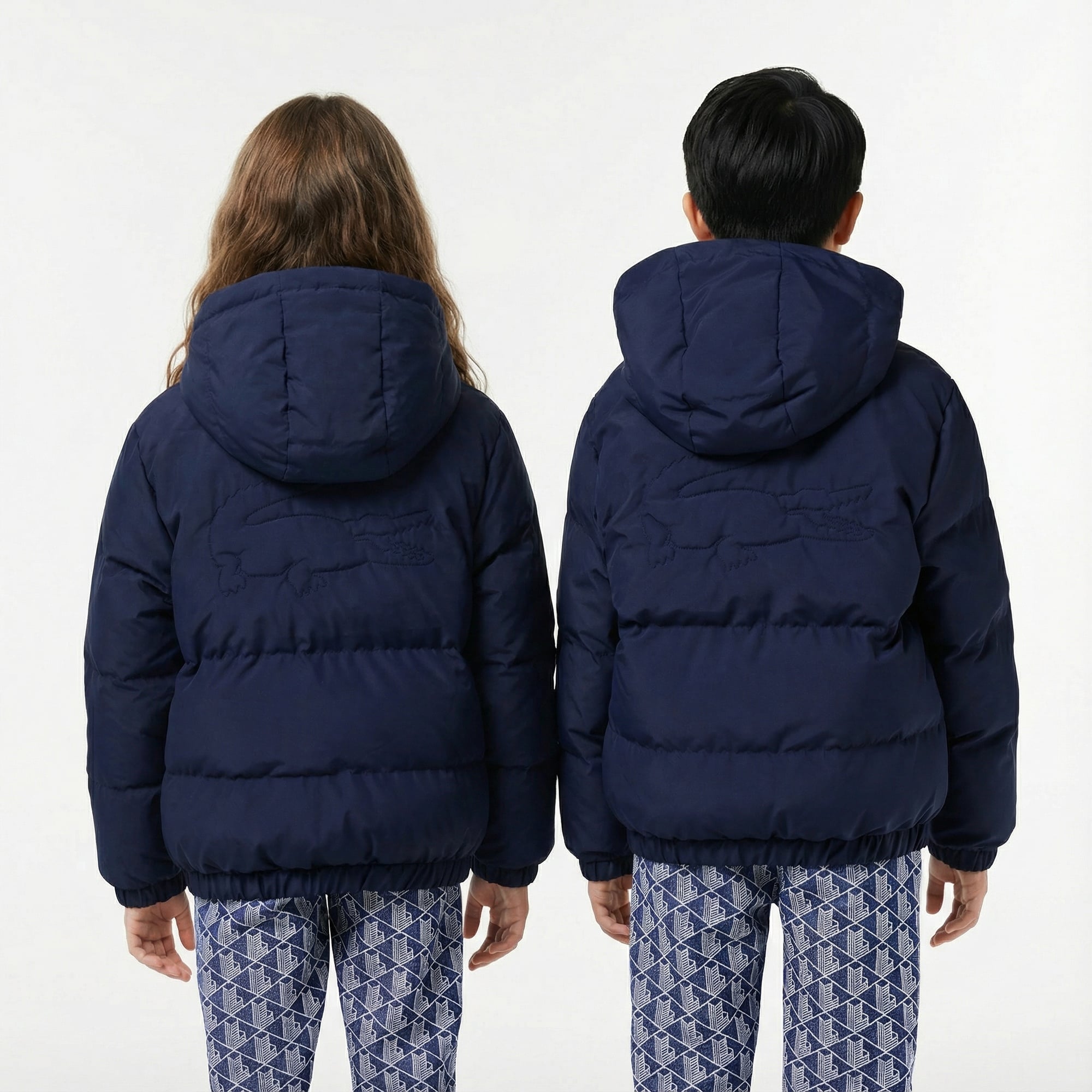 Lacoste Çocuk Kapüşonlu Lacivert Şişme Mont