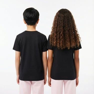  Lacoste Çocuk Bisiklet Yaka Siyah T-Shirt