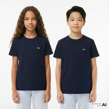  Lacoste Çocuk Bisiklet Yaka Lacivert T-Shirt
