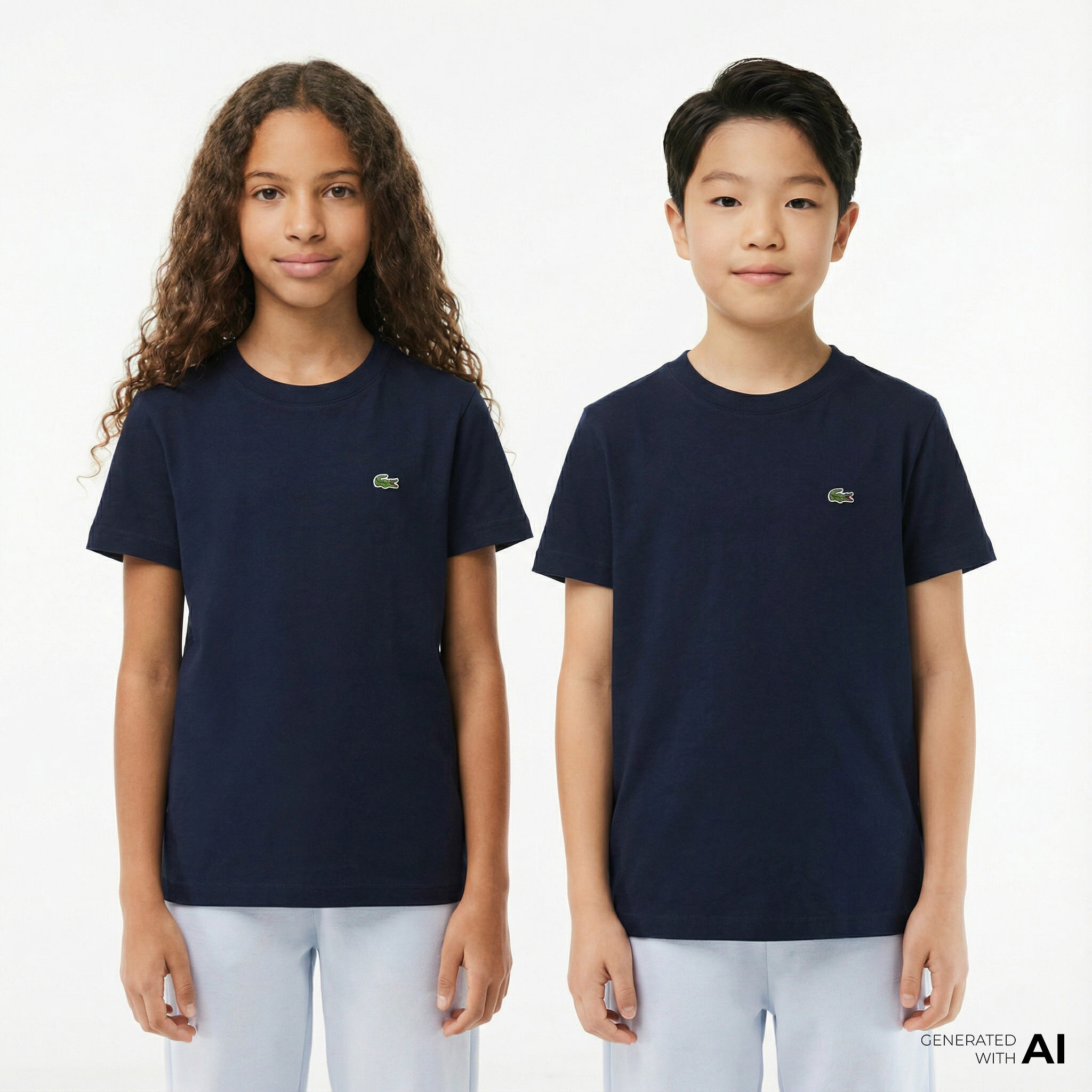  Lacoste Çocuk Bisiklet Yaka Lacivert T-Shirt