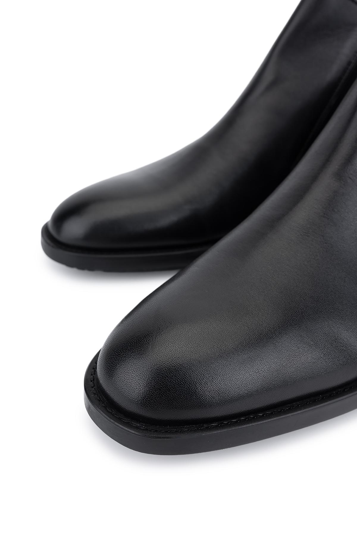 Tamer Tanca Erkek Hakiki Deri Siyah Casual Bot