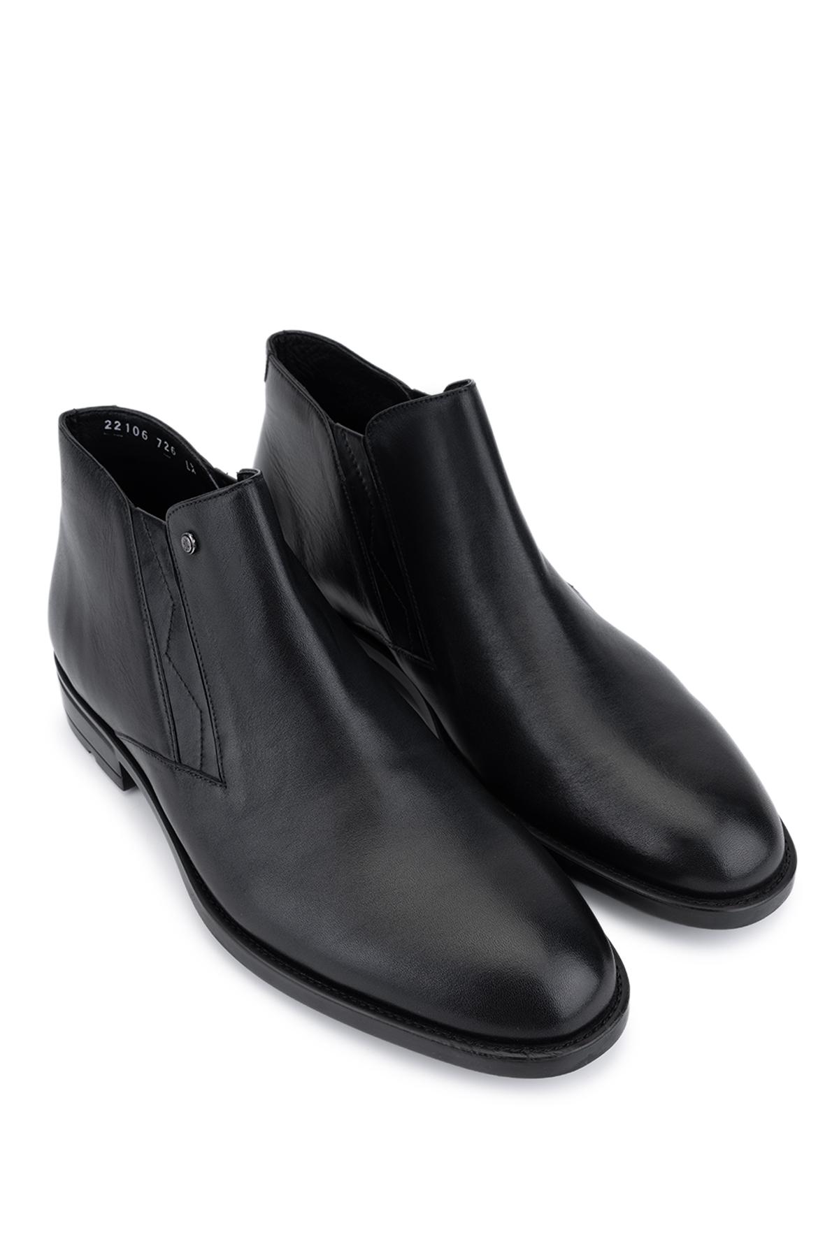 Tamer Tanca Erkek Hakiki Deri Siyah Casual Bot