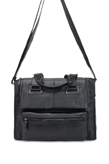  Tamer Tanca Erkek Hakiki Deri Siyah Evrak Çantası