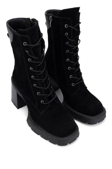  Tamer Tanca Kadın Hakiki Deri Siyah Süet Casual Bot