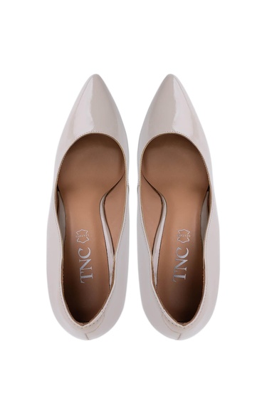  Tamer Tanca Kadın Hakiki Deri Bej Topuklu Ayakkabı