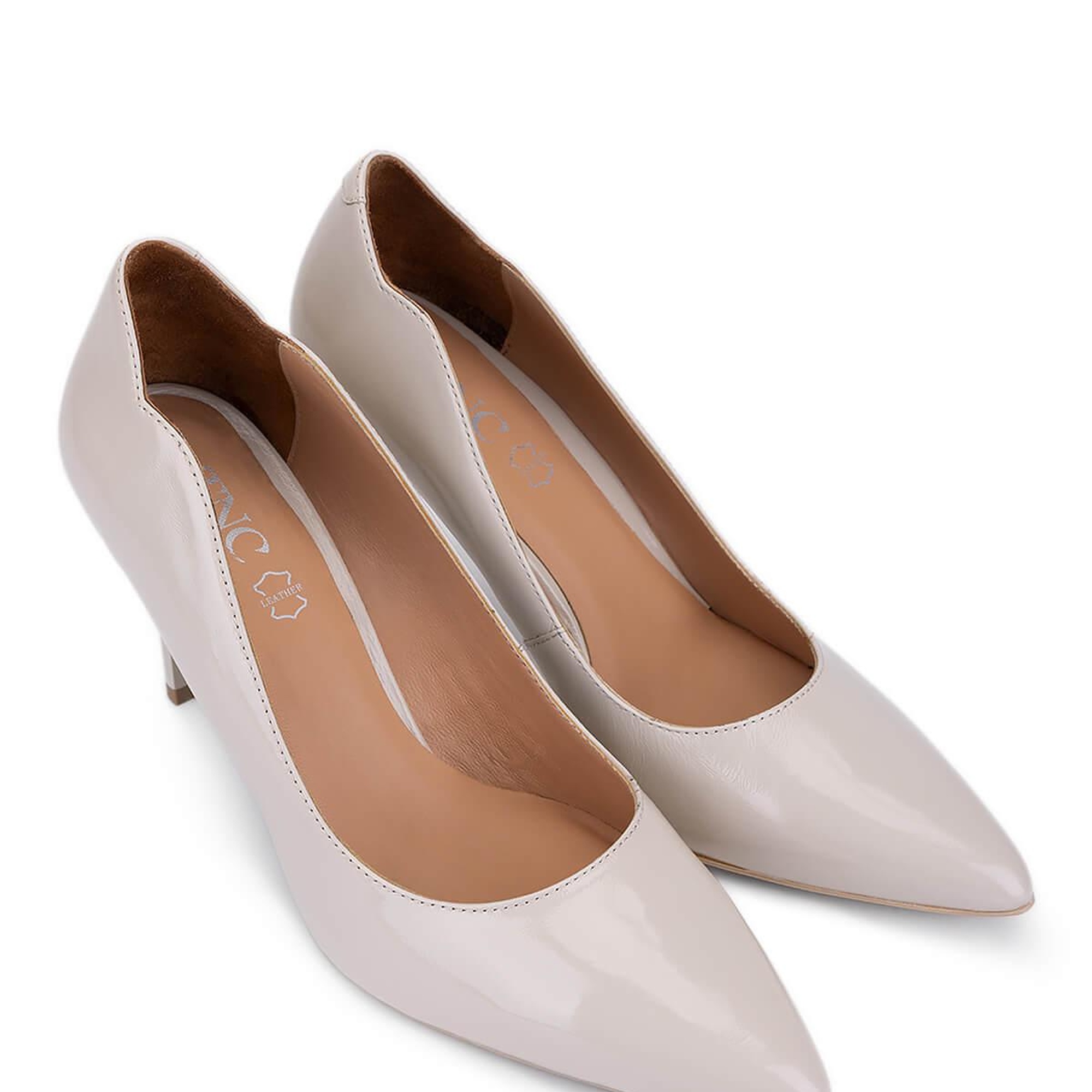 Tamer Tanca Kadın Hakiki Deri Bej Topuklu Ayakkabı