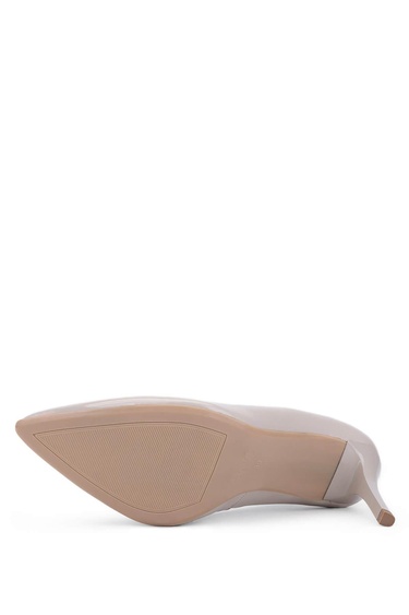  Tamer Tanca Kadın Hakiki Deri Bej Topuklu Ayakkabı