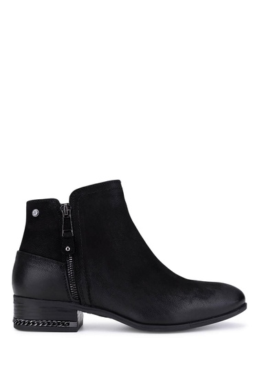  Tamer Tanca Kadın Hakiki Deri Siyah Nubuk Klasik Bot