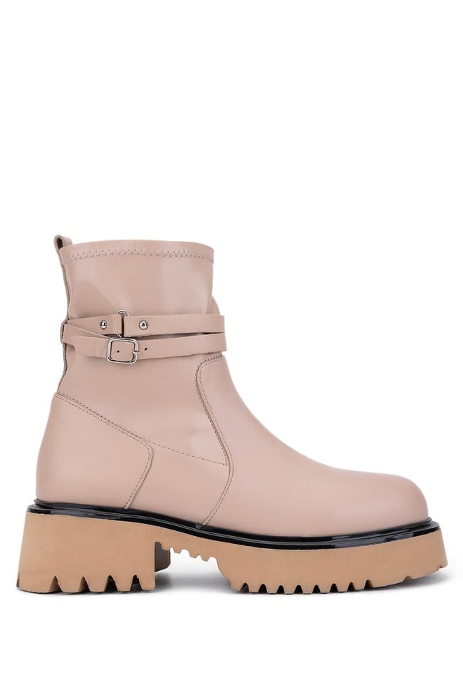  Tamer Tanca Kadın Hakiki Deri Bej Günlük Bot